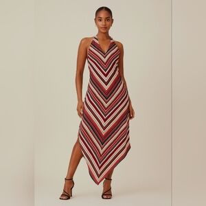 Chevron Handkerchief Halter Dress 6 Disco Vintage Y2k Retro Romantic Funky